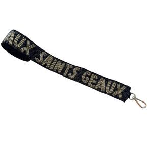 Geaux Saints Bag Strap l Black & Gold Bag Strap lGame Day Bag StraplGift for Her